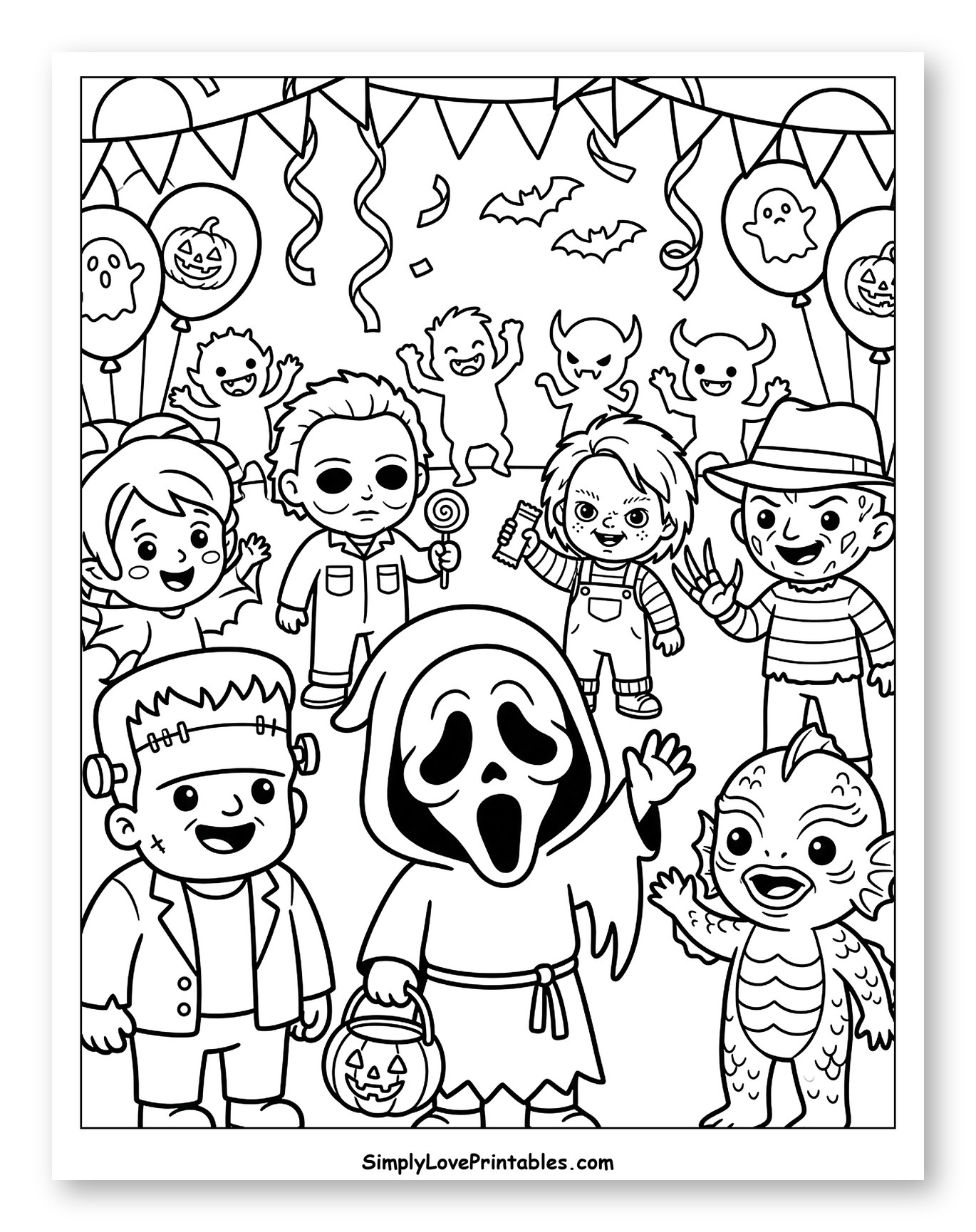 Chibi Horror Movie Characters Halloween Party