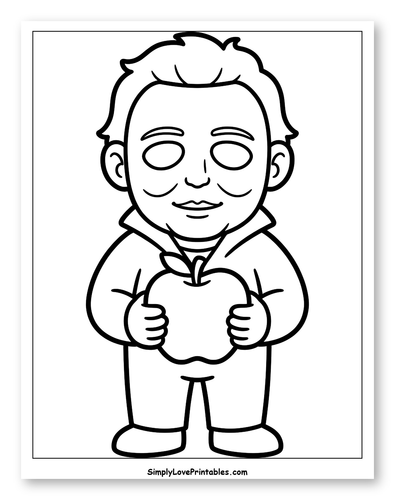 Chibi Michael Myers Holding an Apple