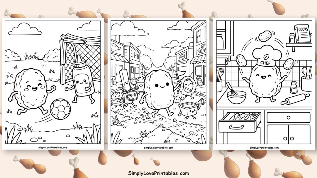 Chicken nuggets coloring pages featured image