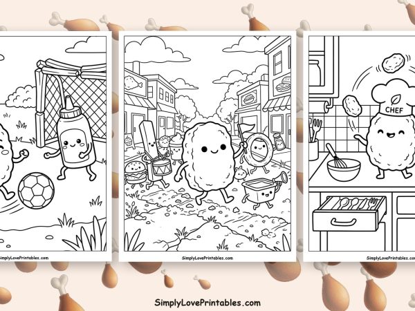 Chicken nuggets coloring pages featured image