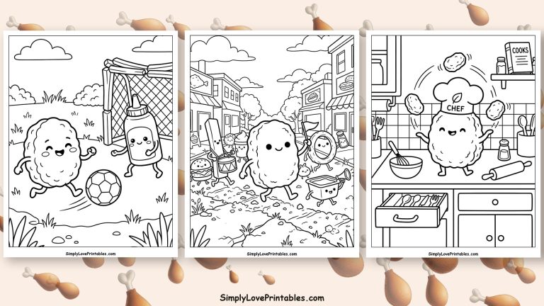 Chicken nuggets coloring pages featured image