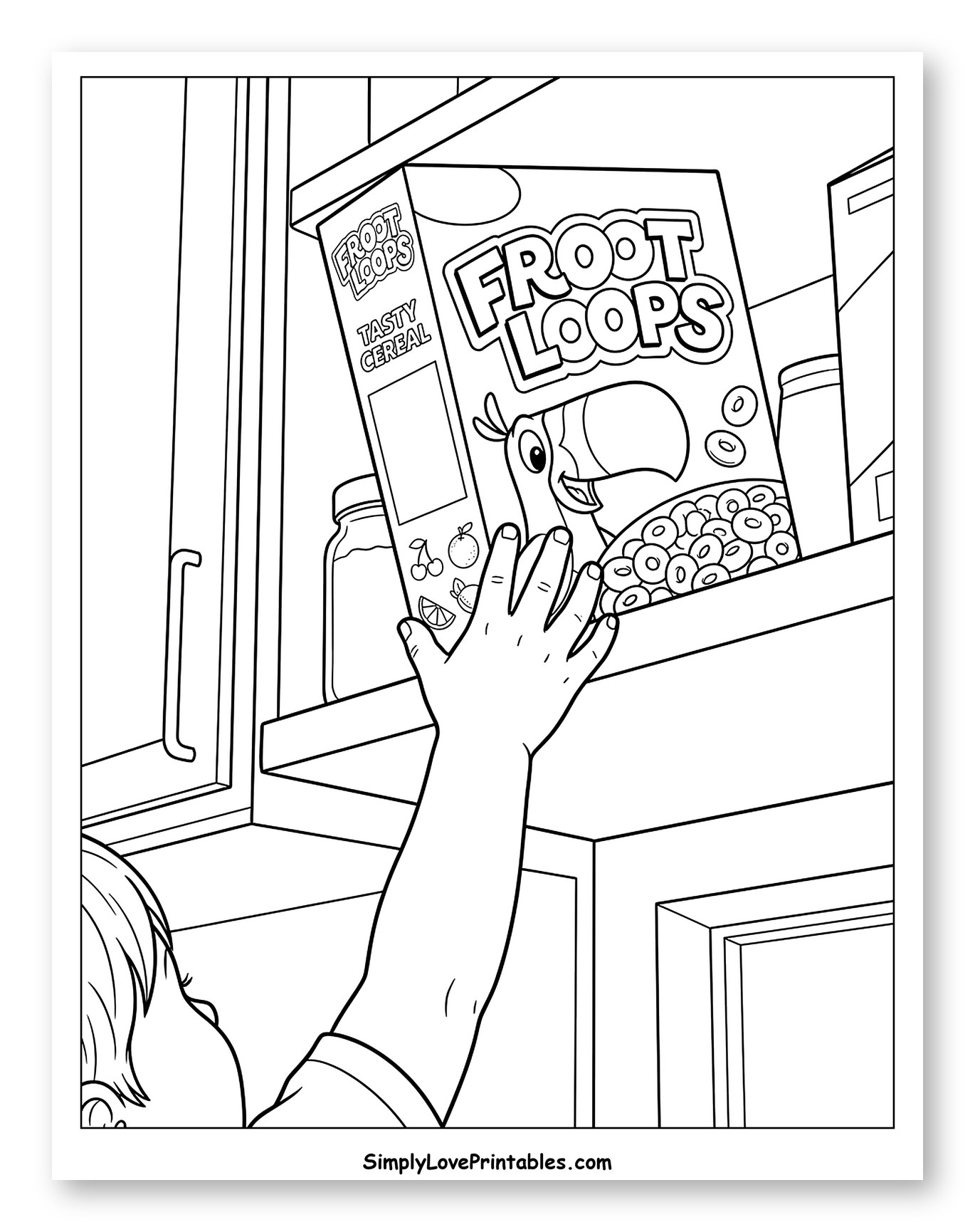 Child Reaching for Froot Loops Cereal