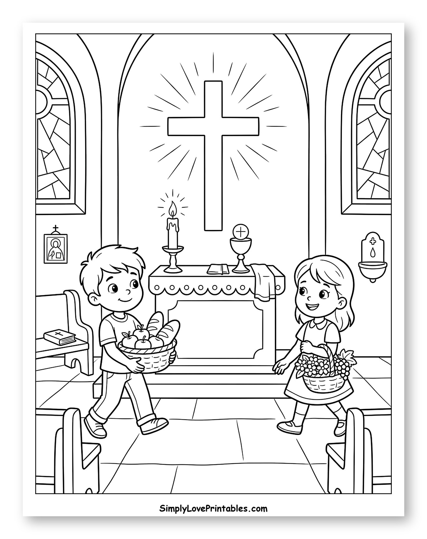 Children Bringing Offerings to Church