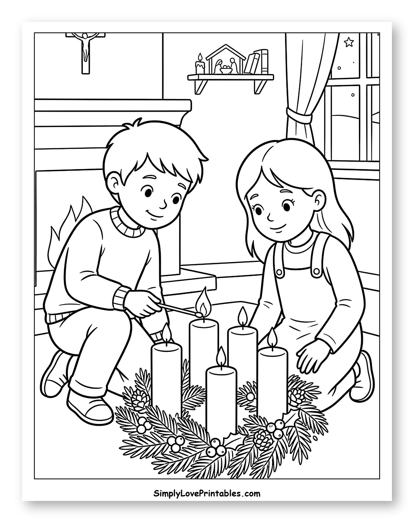 Children Lighting Advent Wreath Candles