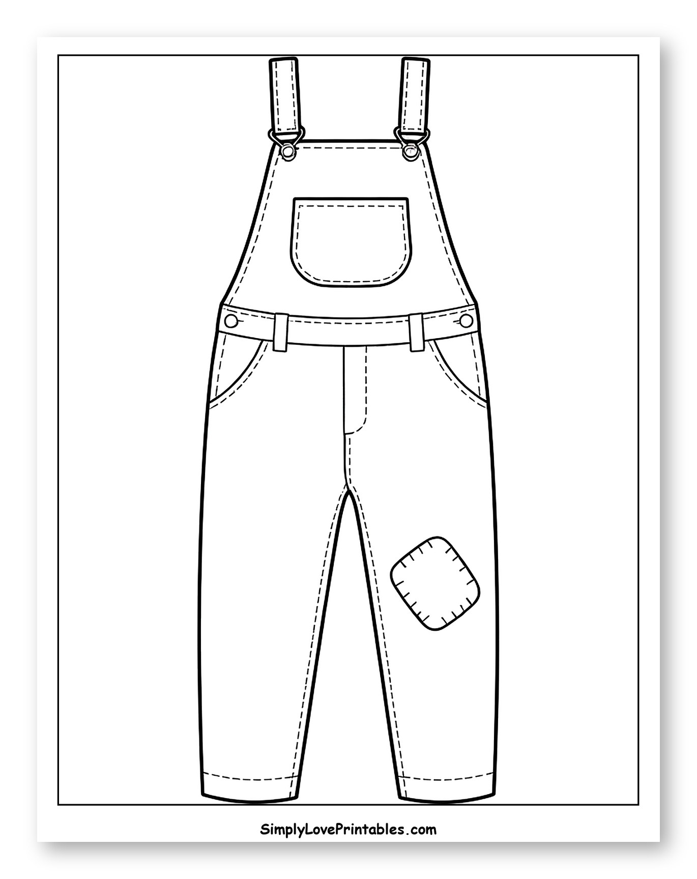 Children's Overalls with a Front Pocket and Patch