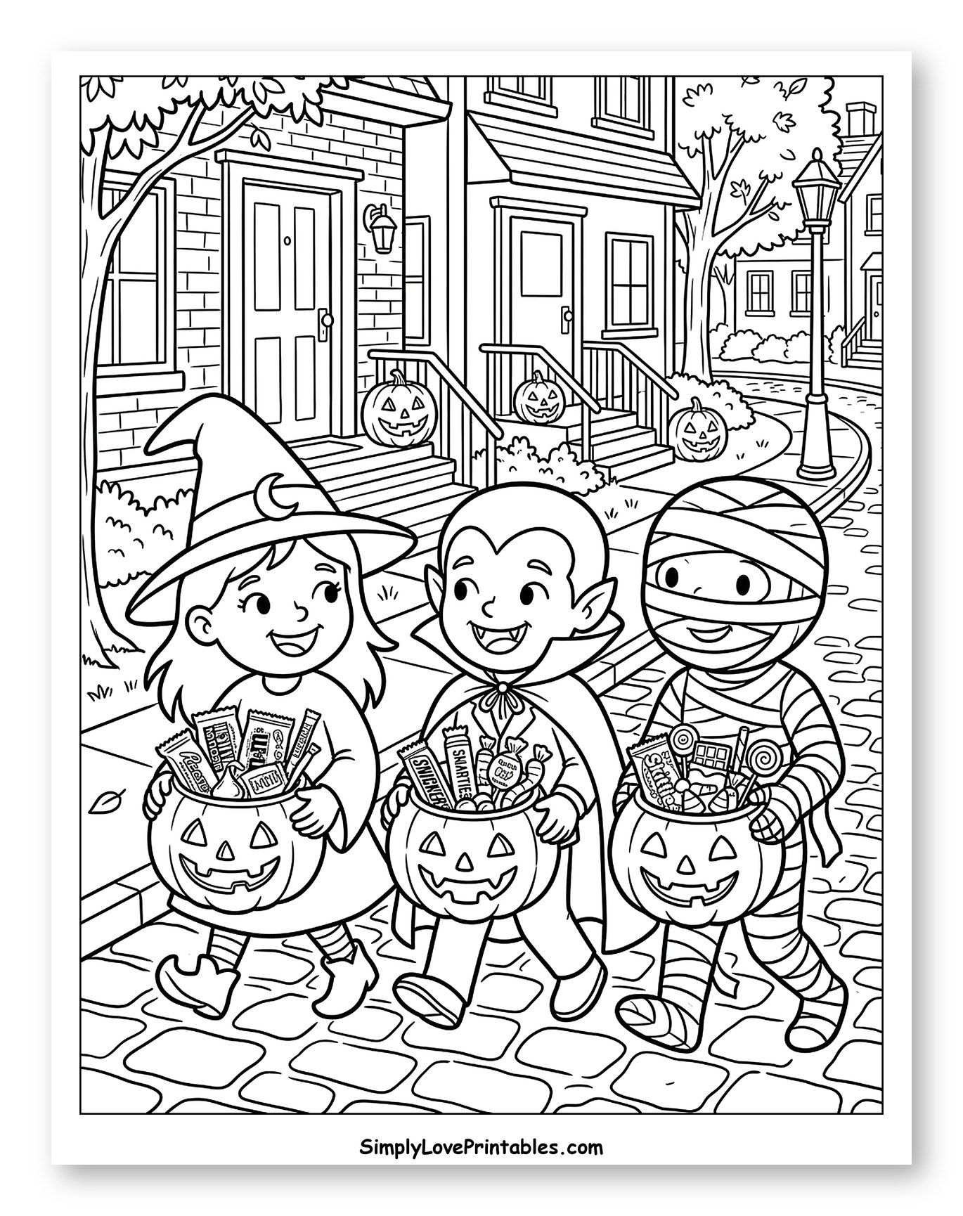Children Trick-or-Treating on Halloween