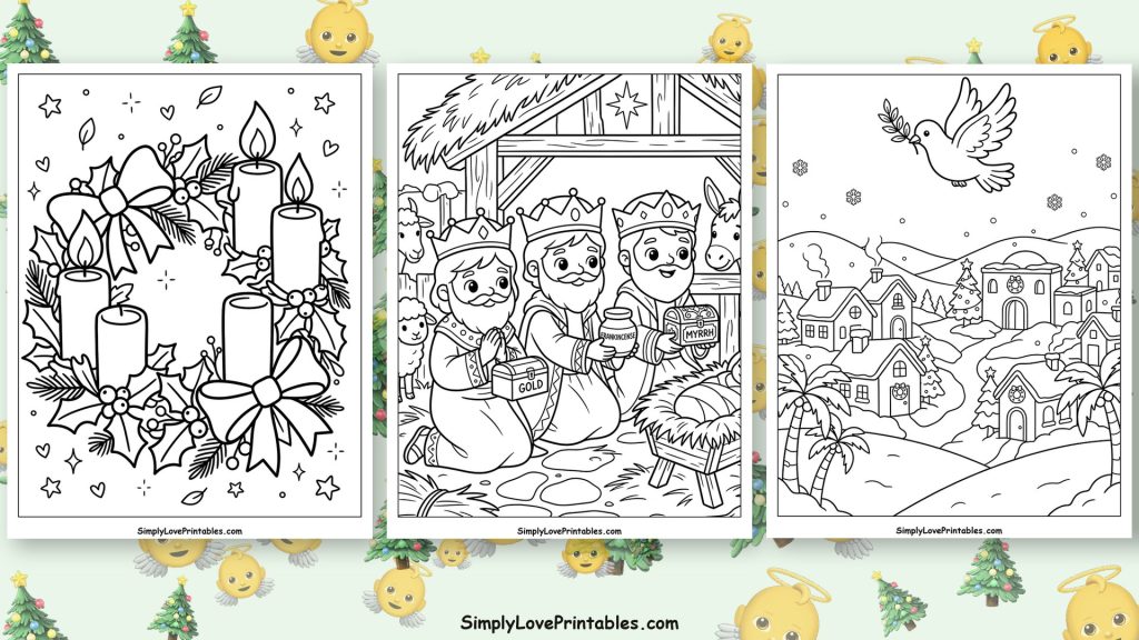 Christian Christmas coloring pages featured image