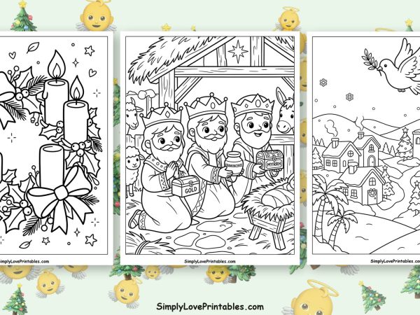 Christian Christmas coloring pages featured image