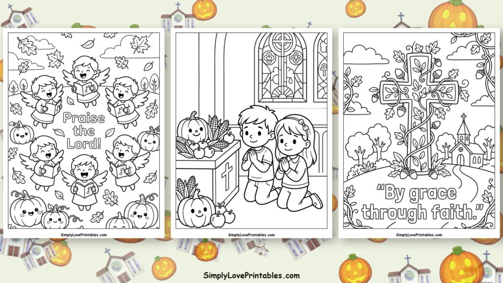 christian halloween coloring pages featured image
