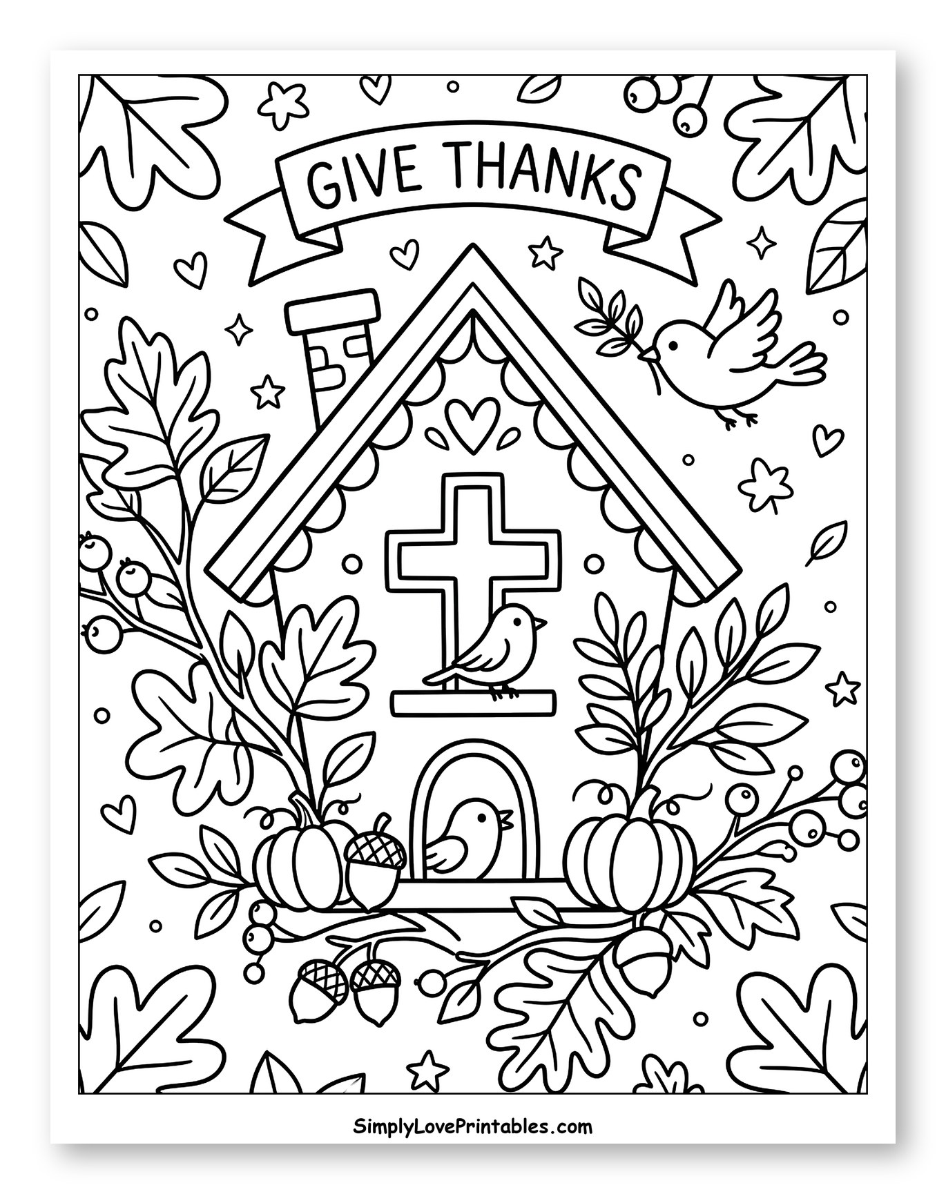 Christian Thanksgiving Autumn Harvest Scene