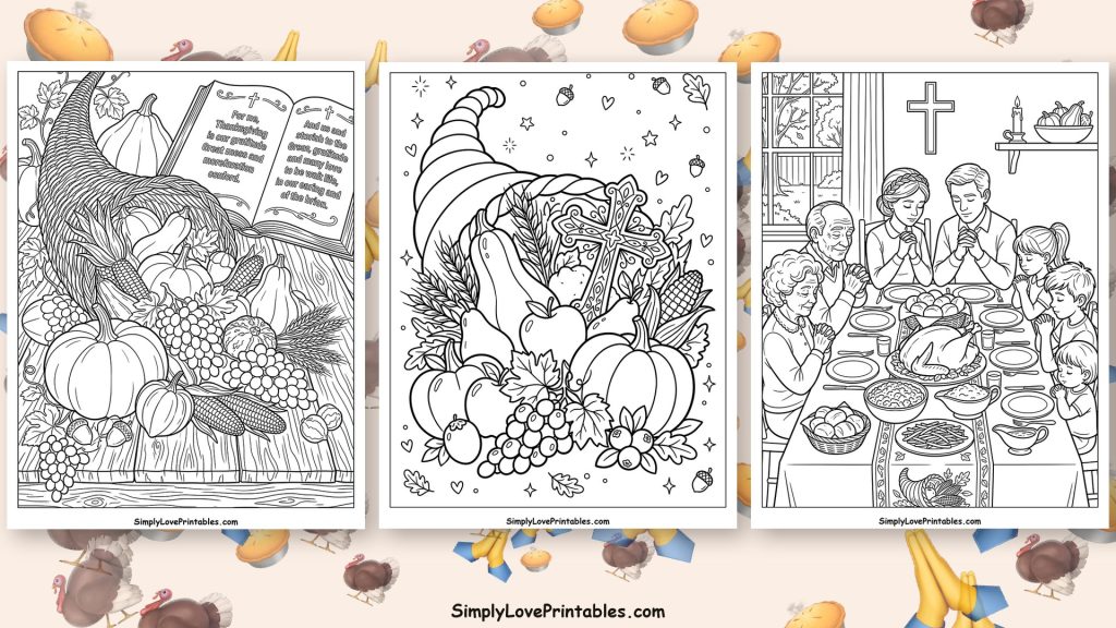 Christian Thanksgiving coloring pages featured image