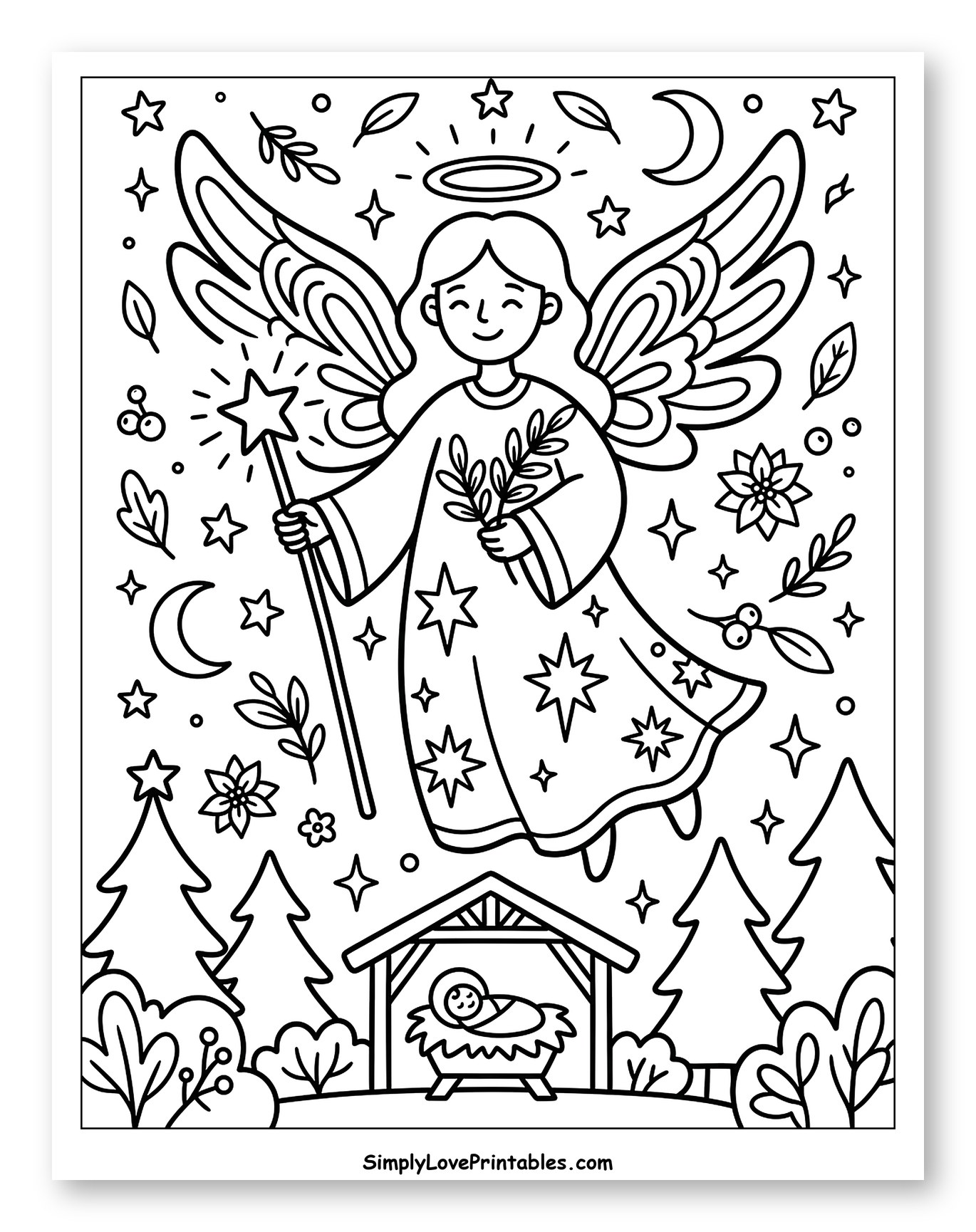 Christmas Angel and Nativity Scene