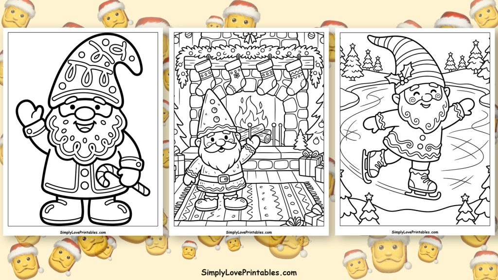 Christmas gnome coloring pages featured image