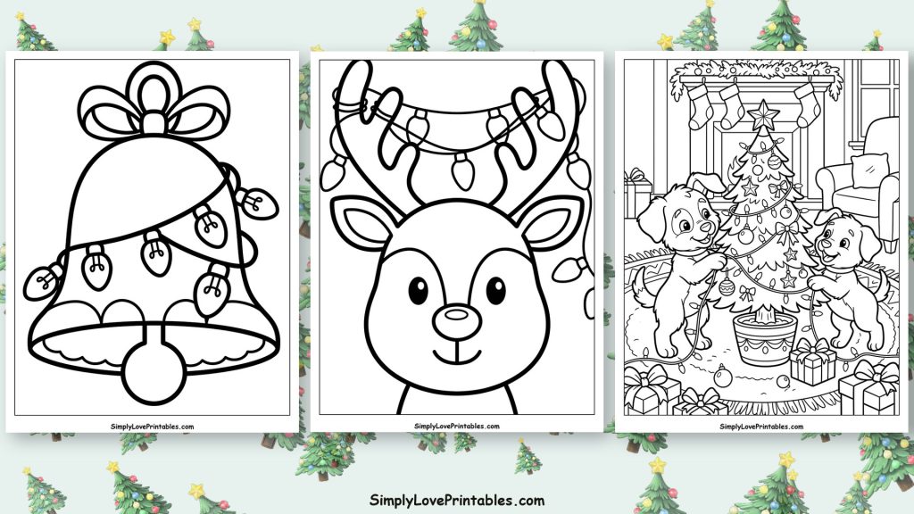 Christmas lights coloring pages featured image