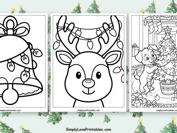 Christmas lights coloring pages featured image