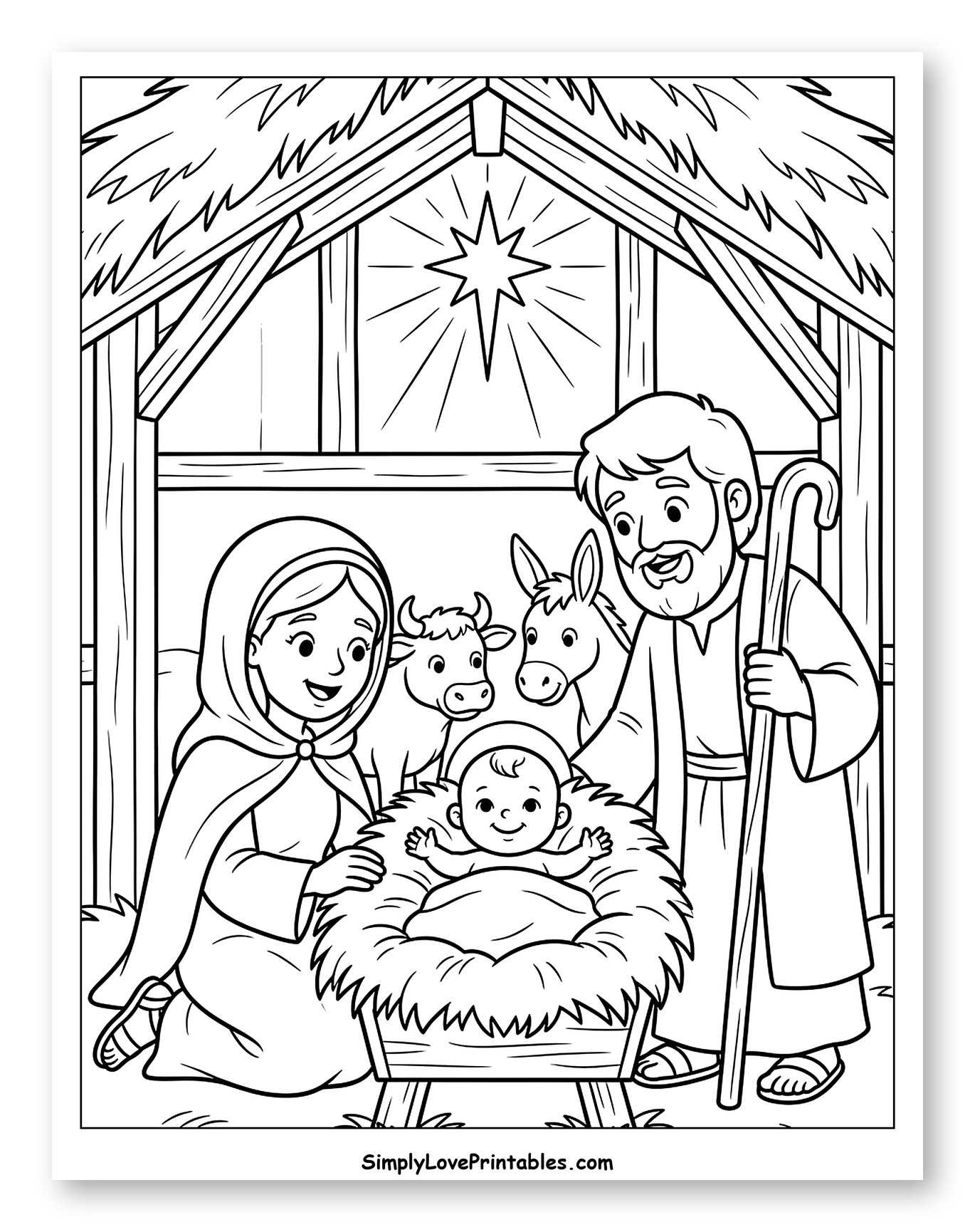 Christmas Nativity Scene with Star