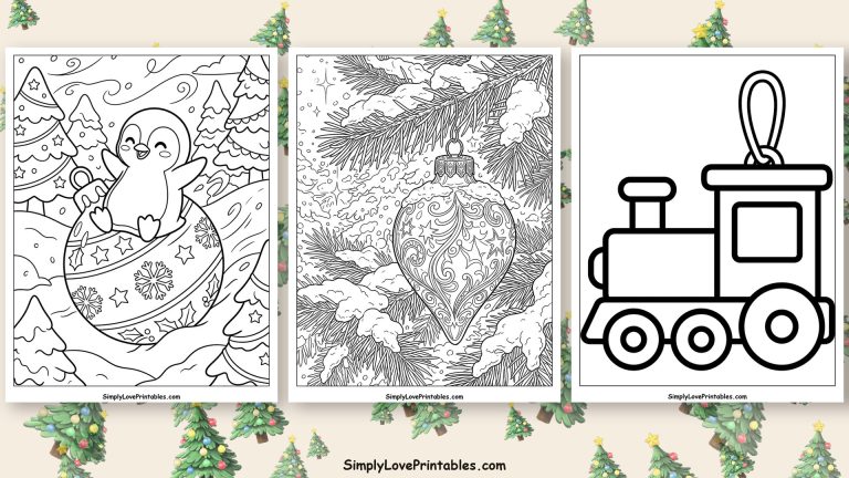Christmas ornament coloring pages featured image