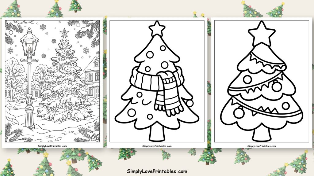 Christmas tree coloring pages featured image