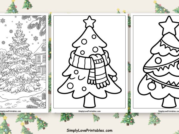 Christmas tree coloring pages featured image
