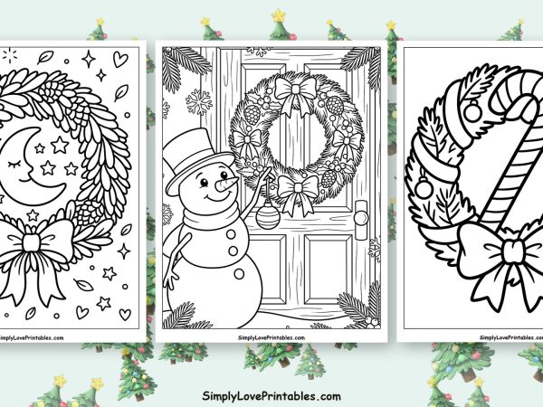 Christmas wreath coloring pages featured image