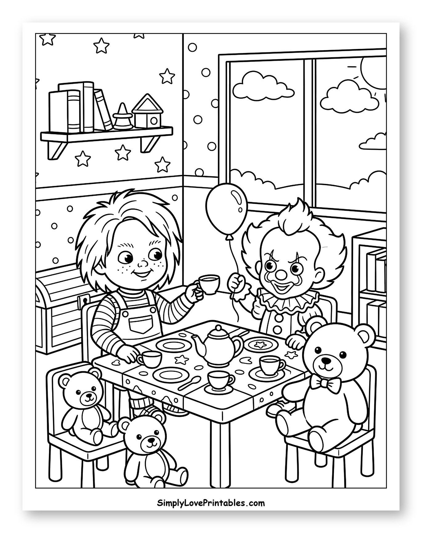 Chucky and Pennywise Having a Tea Party