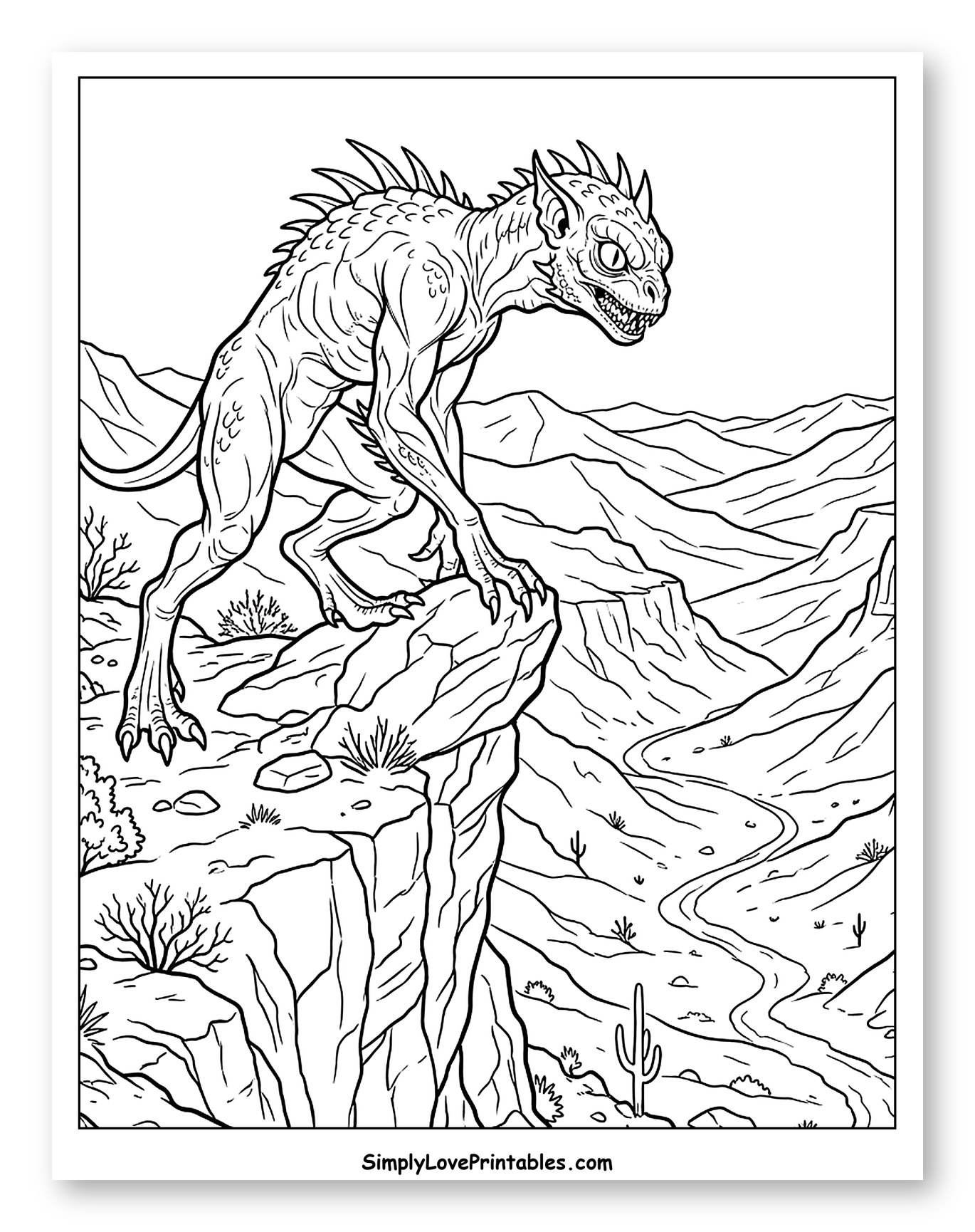 Chupacabra in a Desert Canyon Landscape