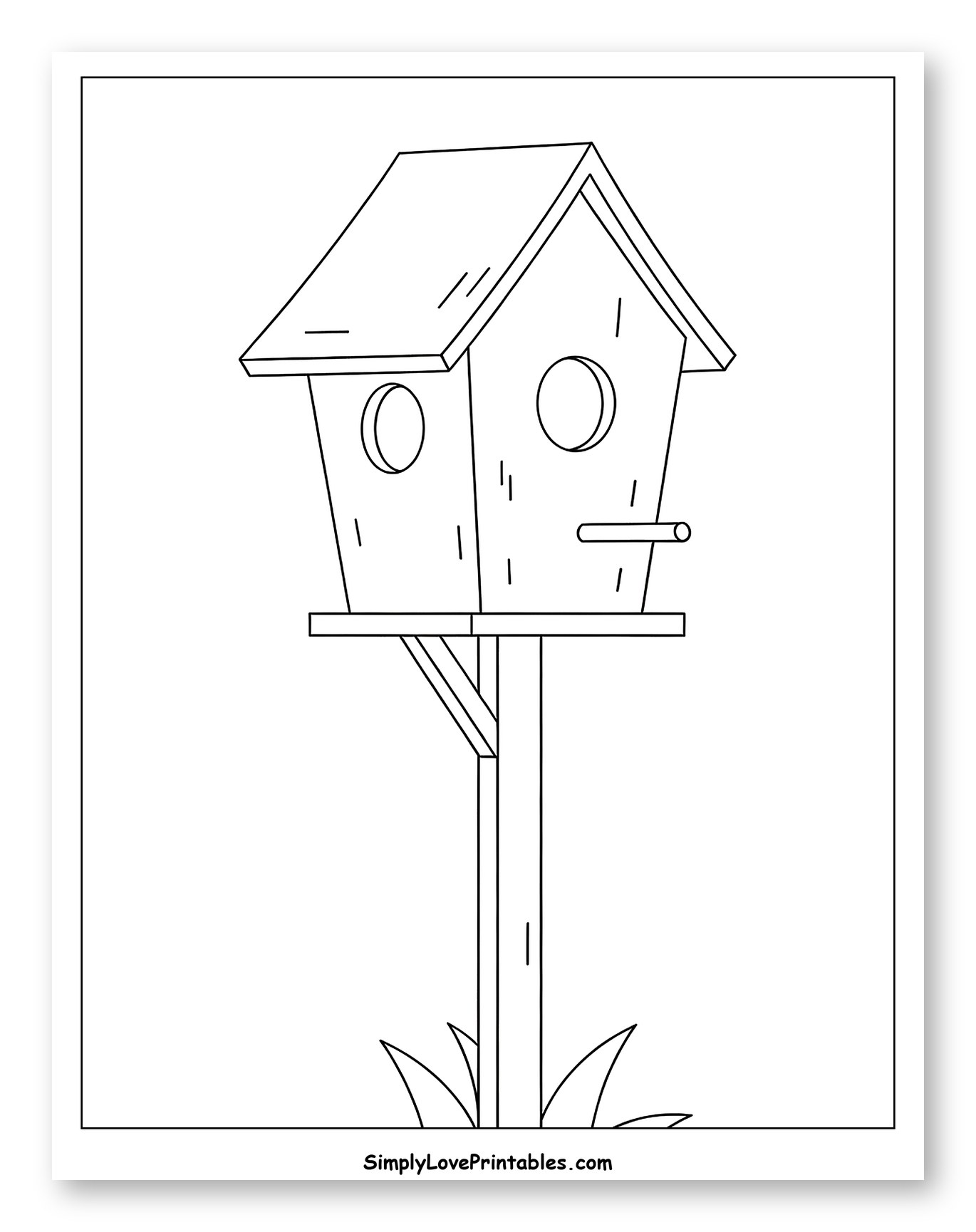 Classic Birdhouse on a Tall Pole