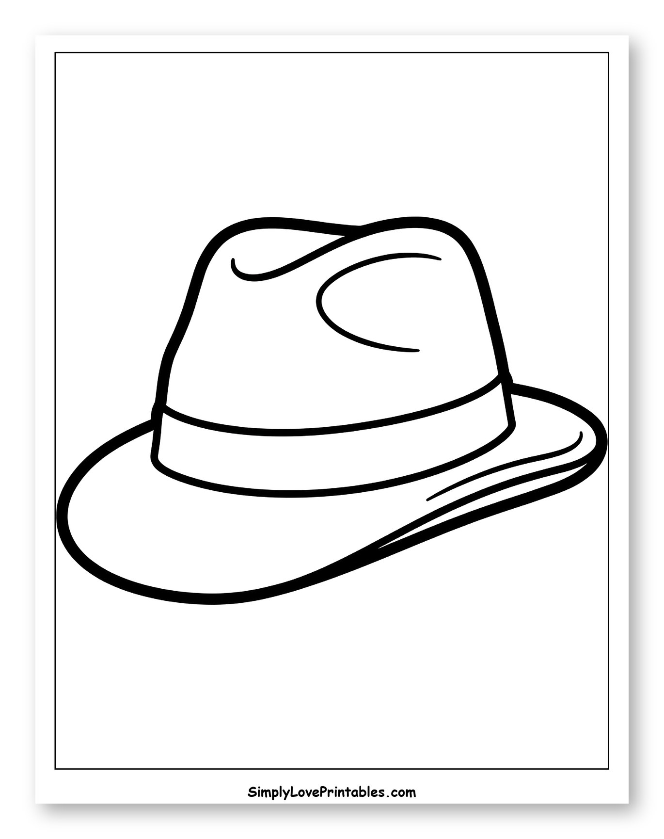 Classic Fedora Hat Outline