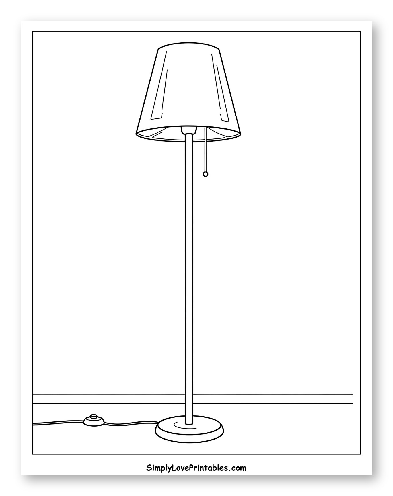 Classic Floor Lamp with Lampshade and Foot Switch