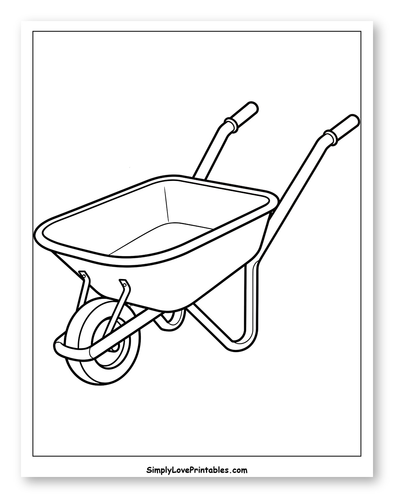 Classic Garden Wheelbarrow Outline