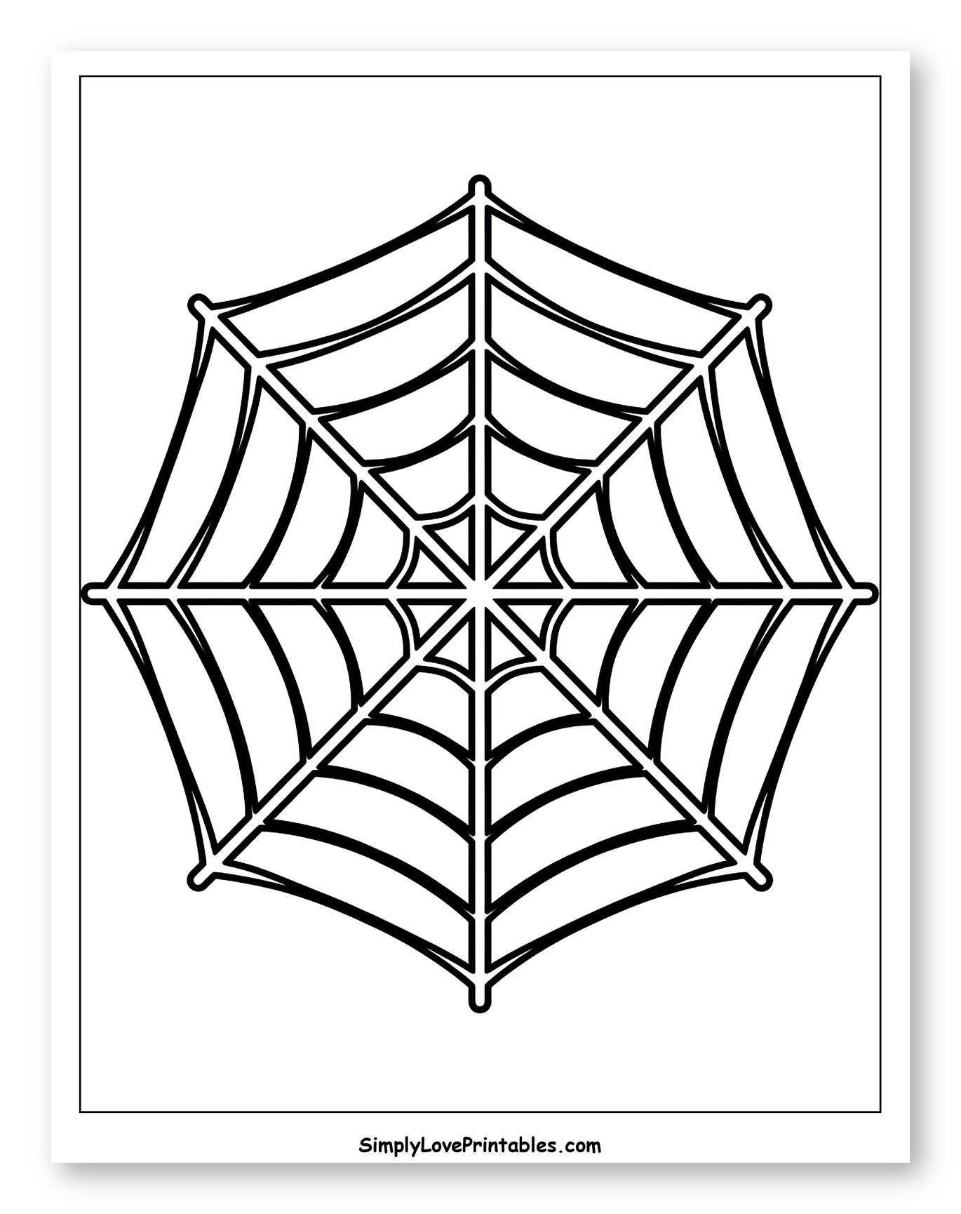 Classic Halloween Spiderweb Outline Coloring Page for Toddlers