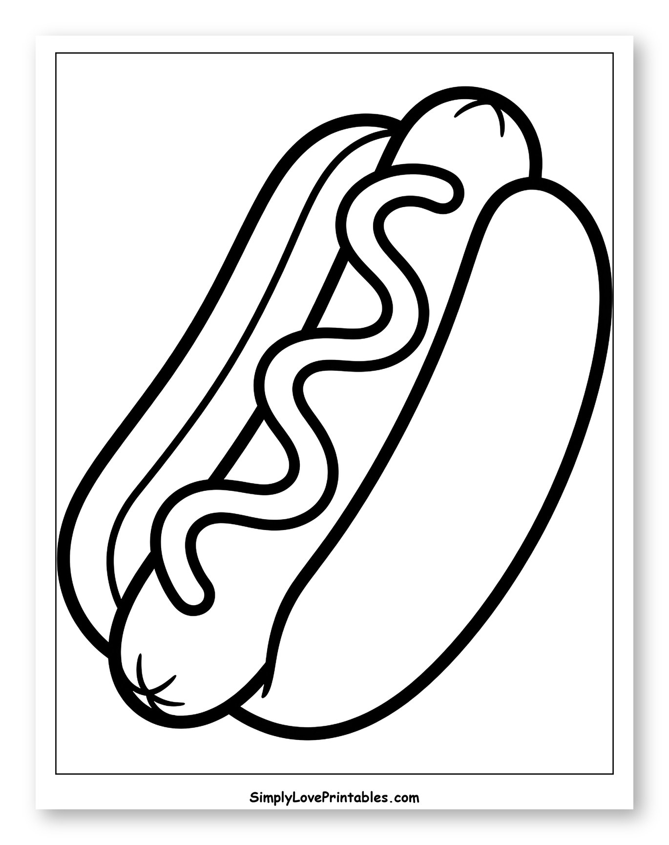 Classic Hot Dog with a Squiggle of Sauce