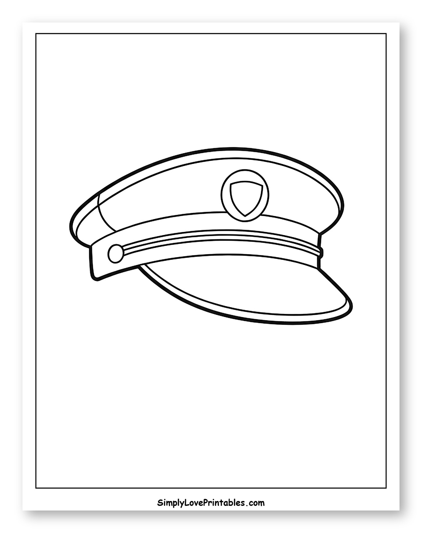 Classic Mail Carrier's Uniform Hat Coloring Page for Toddlers