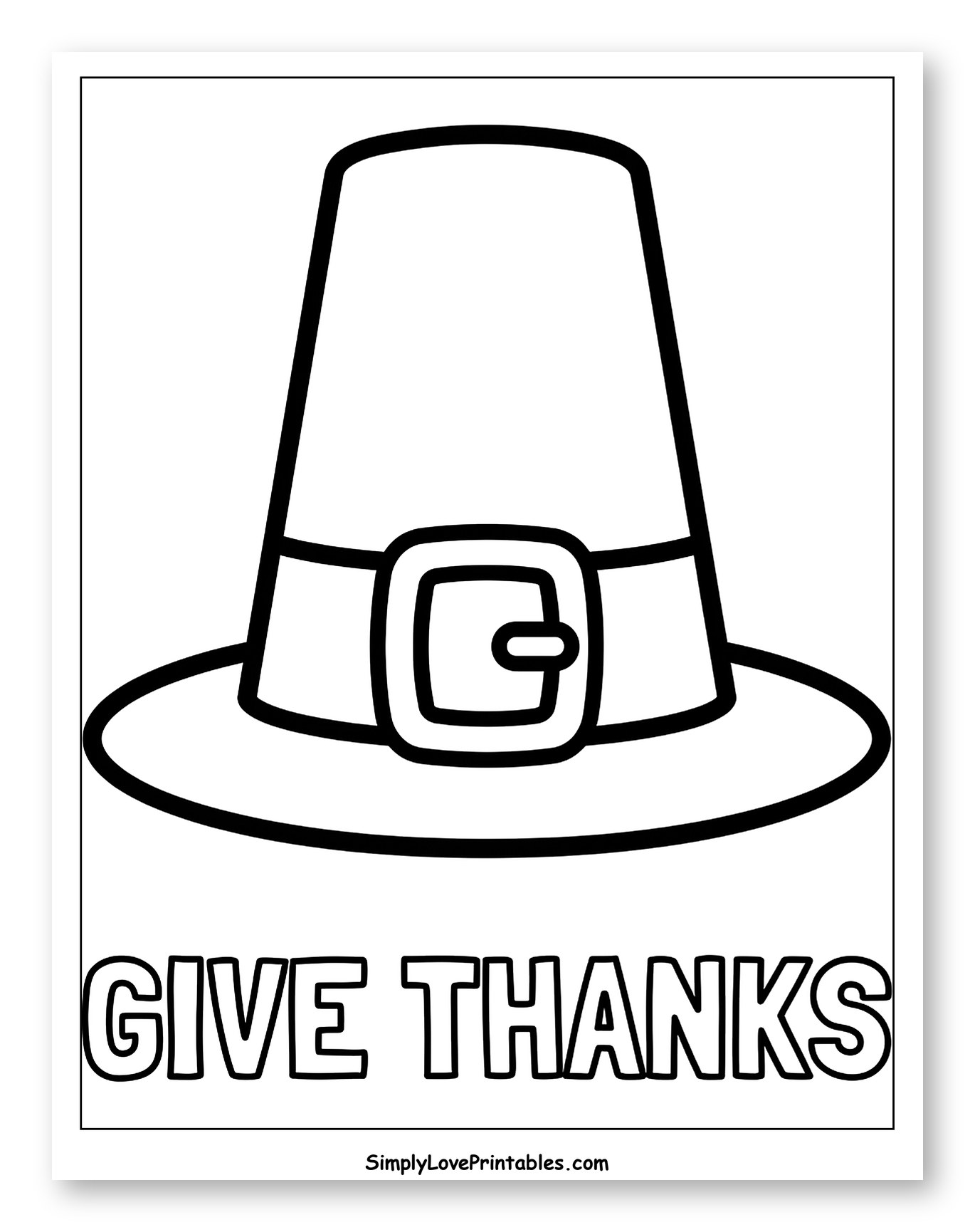 Classic Pilgrim Hat and Give Thanks Message