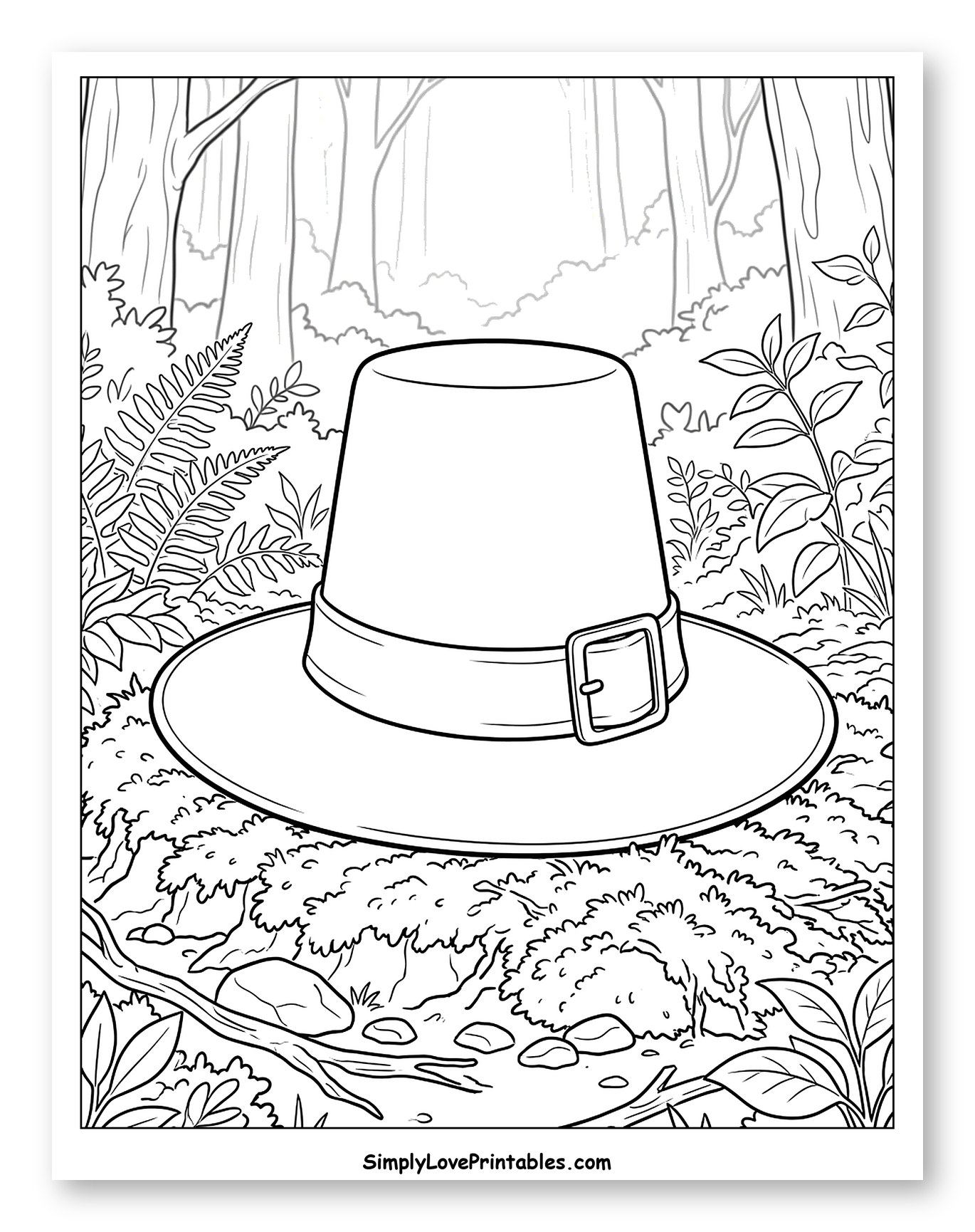 Classic Pilgrim Hat in Forest Setting