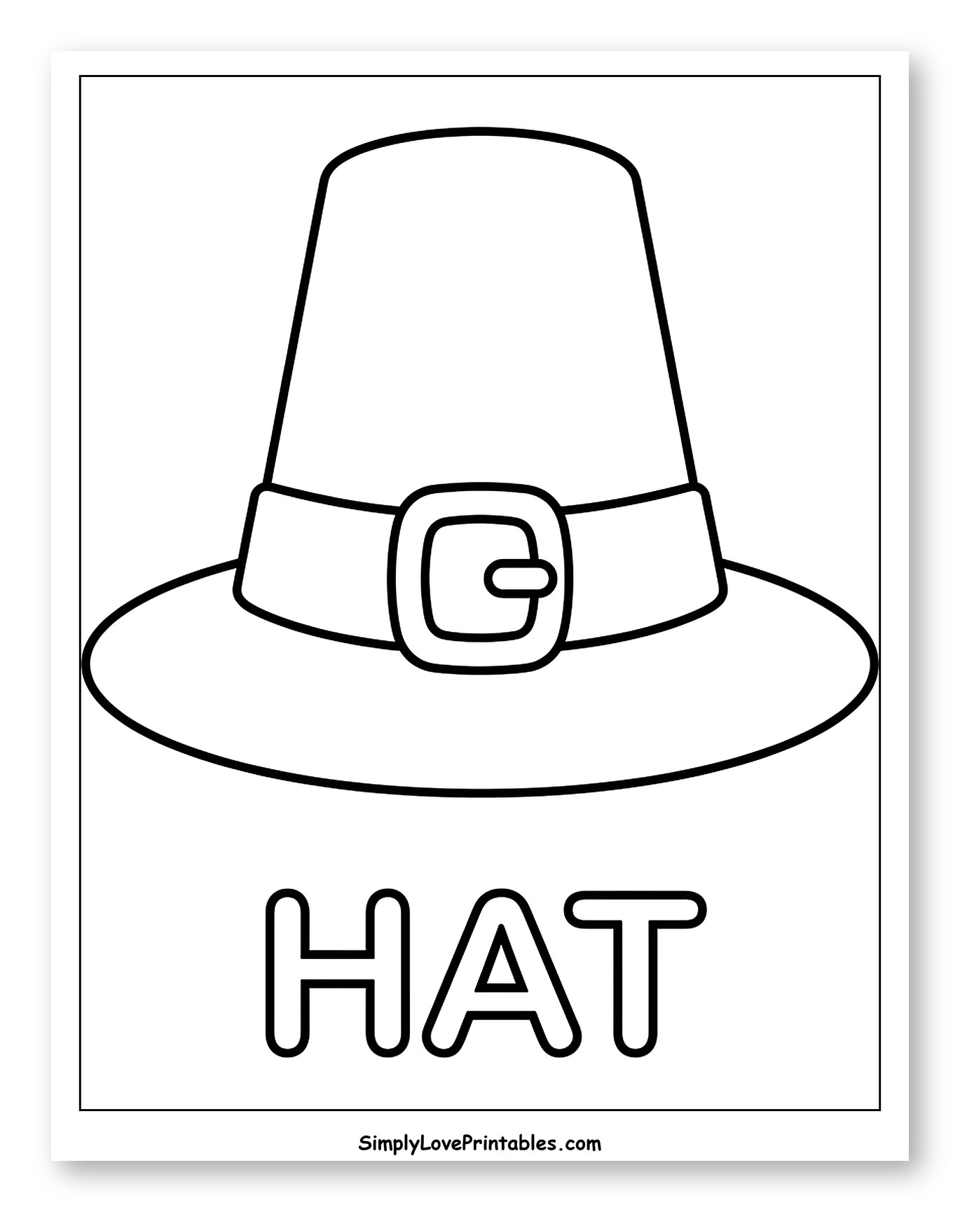 Classic Pilgrim Hat with Buckle and Text