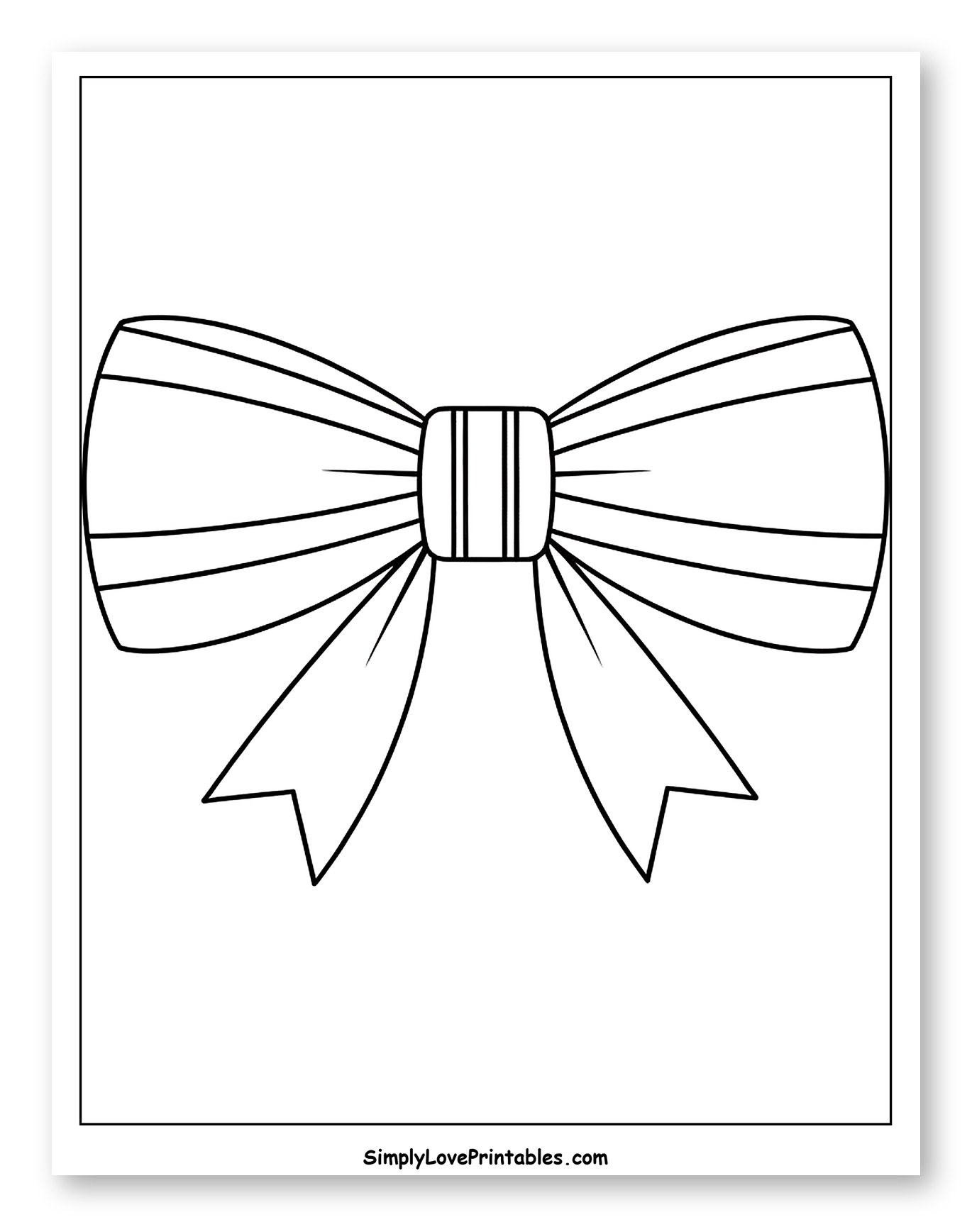 Classic Ribbon Bow Tie Coloring Page for Toddlers
