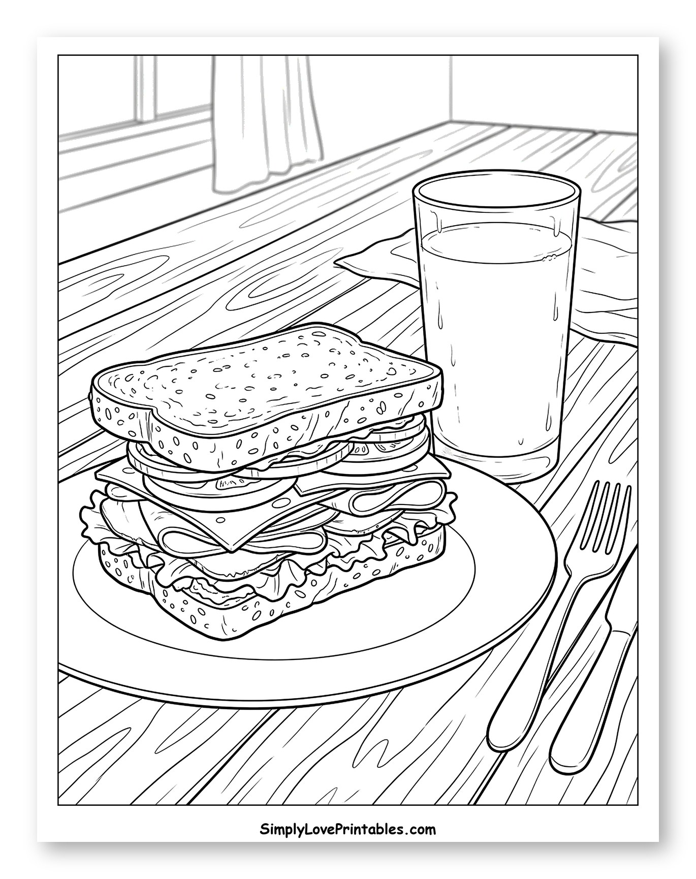 Classic Sandwich Meal with Drink and Cutlery
