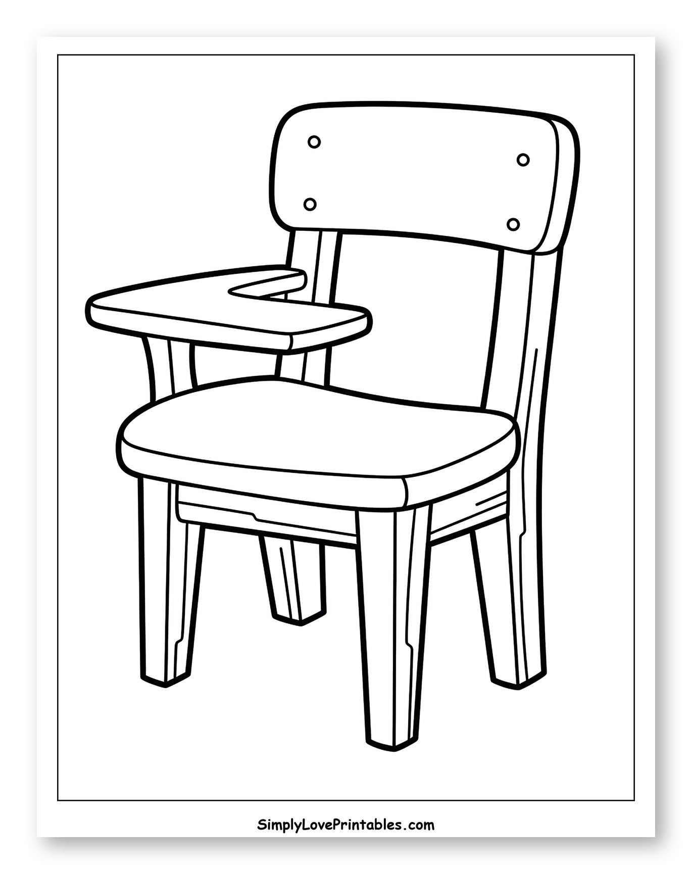 Classic School Chair with Attached Desk