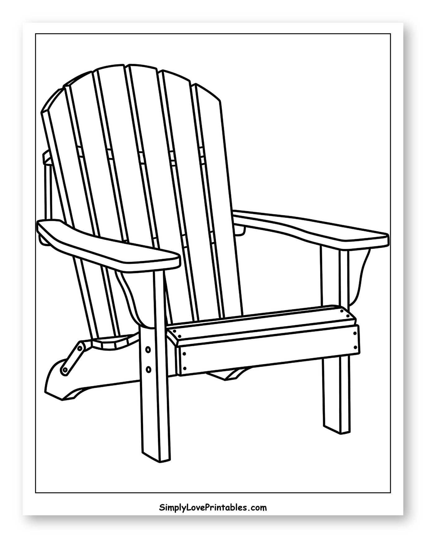 Classic Slatted Wooden Adirondack Chair