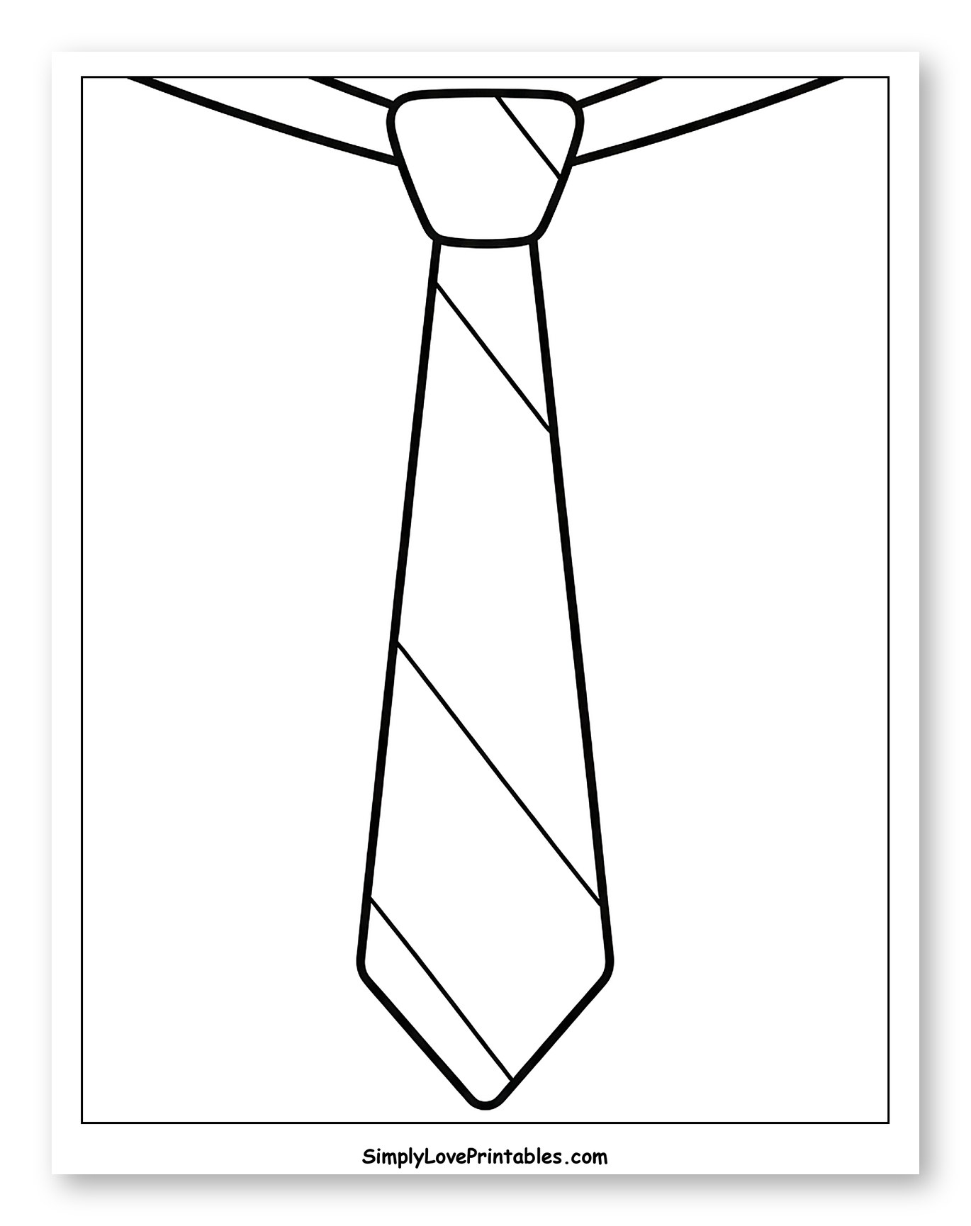 Classic Striped Necktie Outline