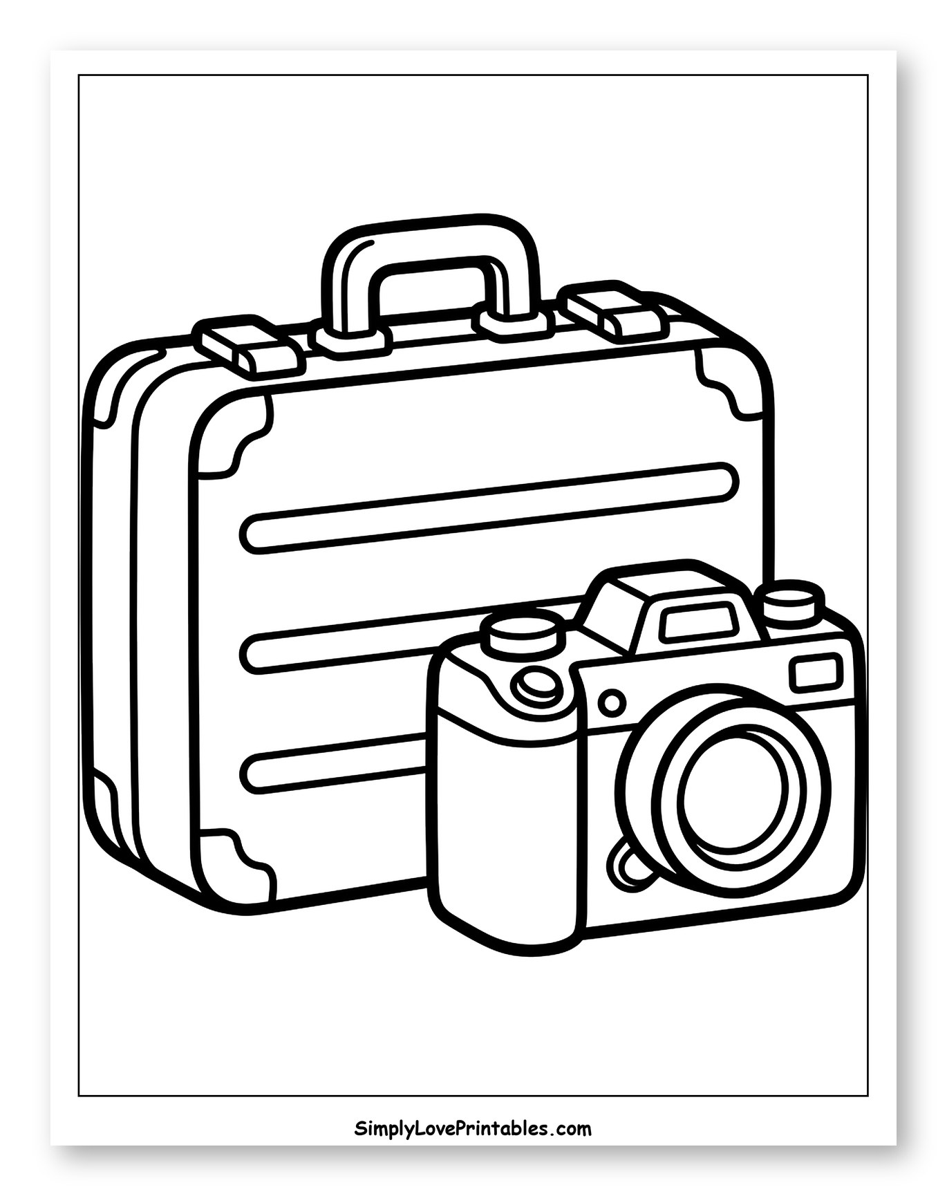Classic Suitcase and Camera for Travel