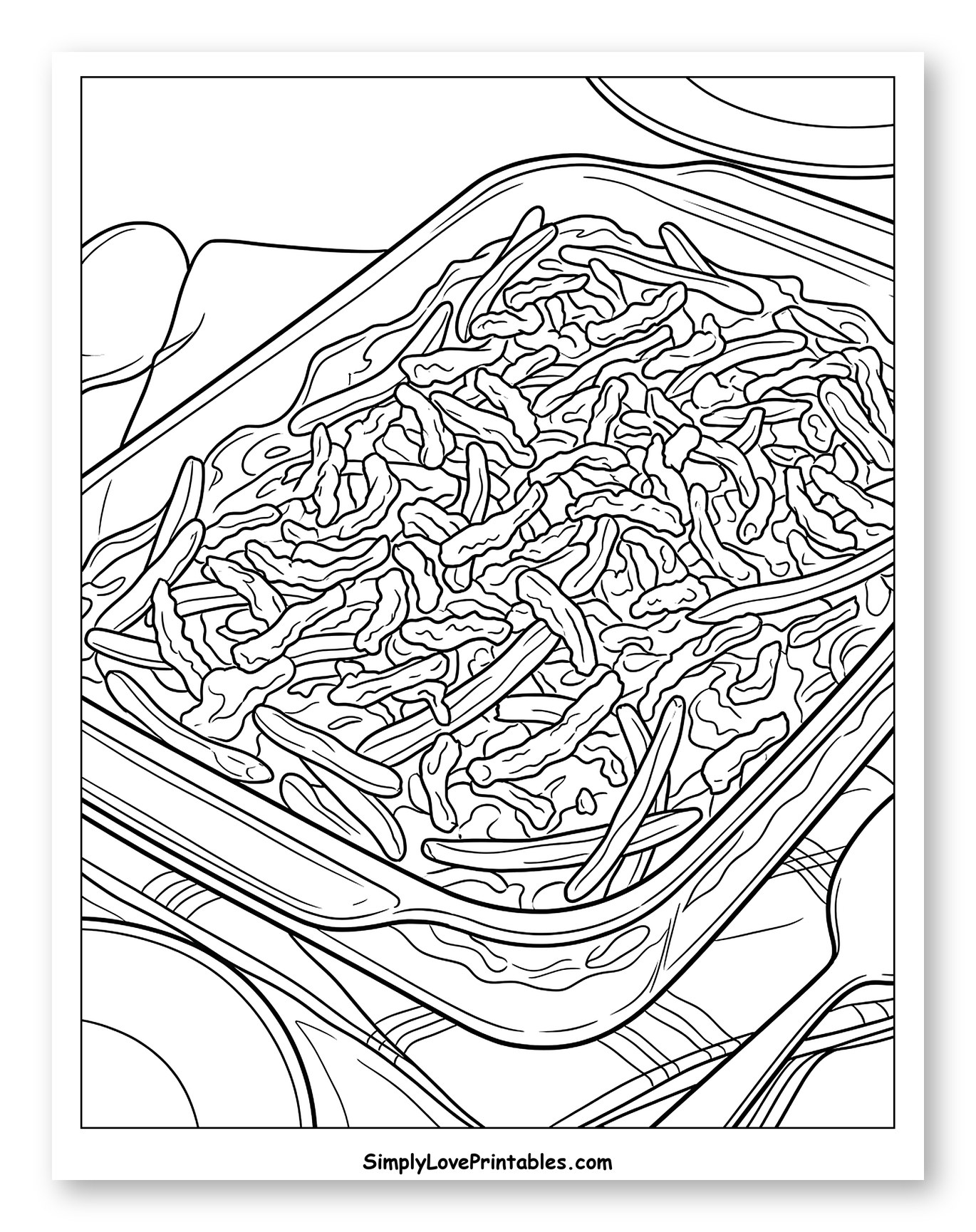 Classic Thanksgiving Green Bean Casserole to Color