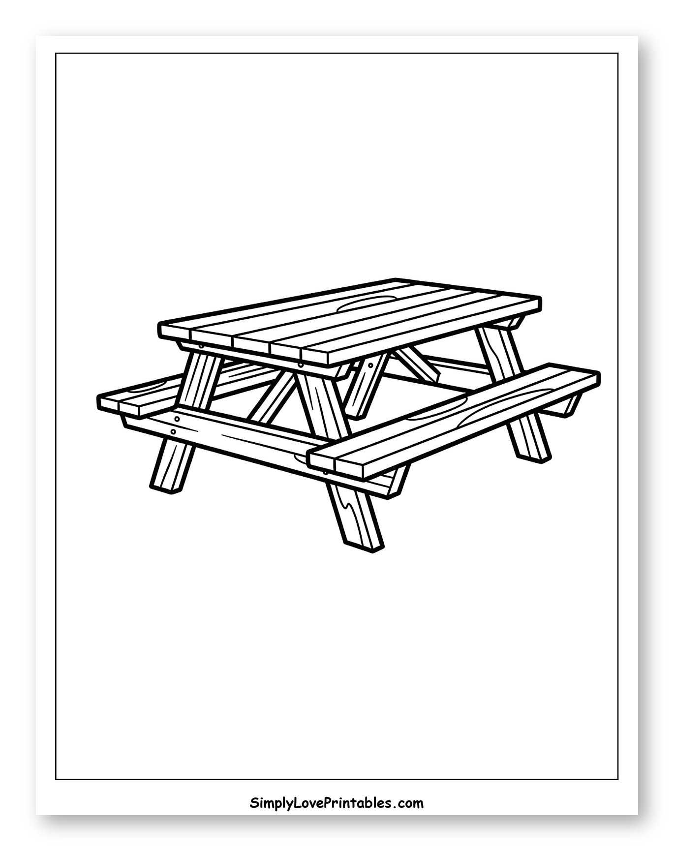 Classic Wooden Picnic Table and Benches