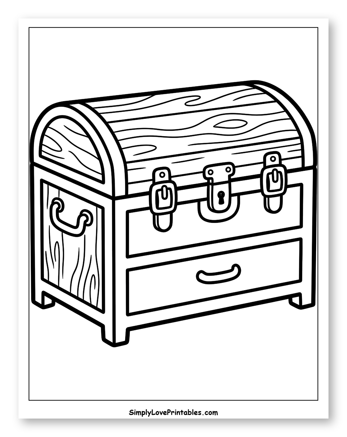 Classic Wooden Treasure Chest with Drawer