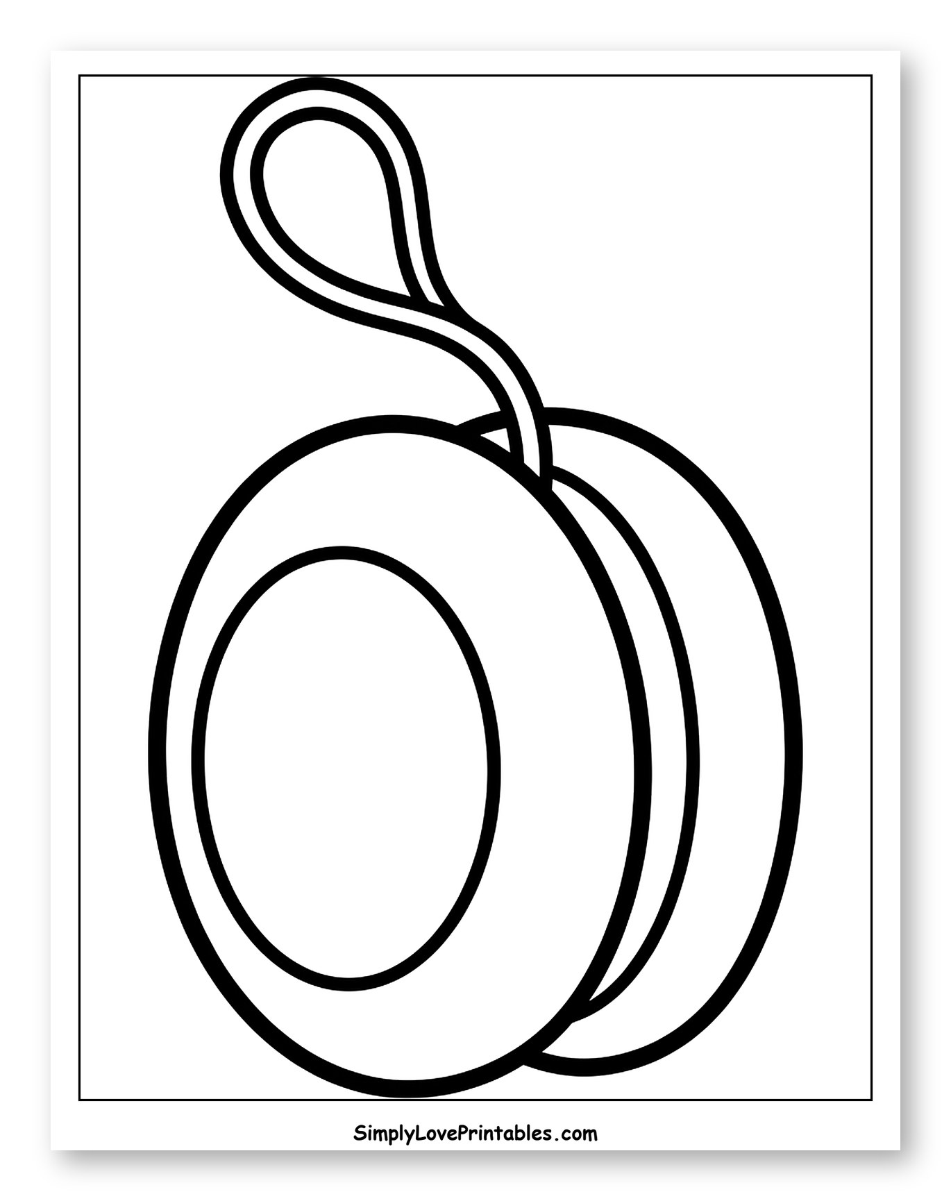 Classic Yoyo with Loop String Coloring Page for Toddlers