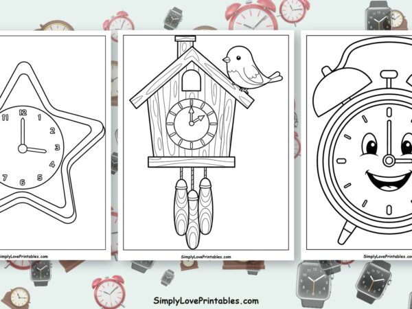 Clock coloring pages featured image