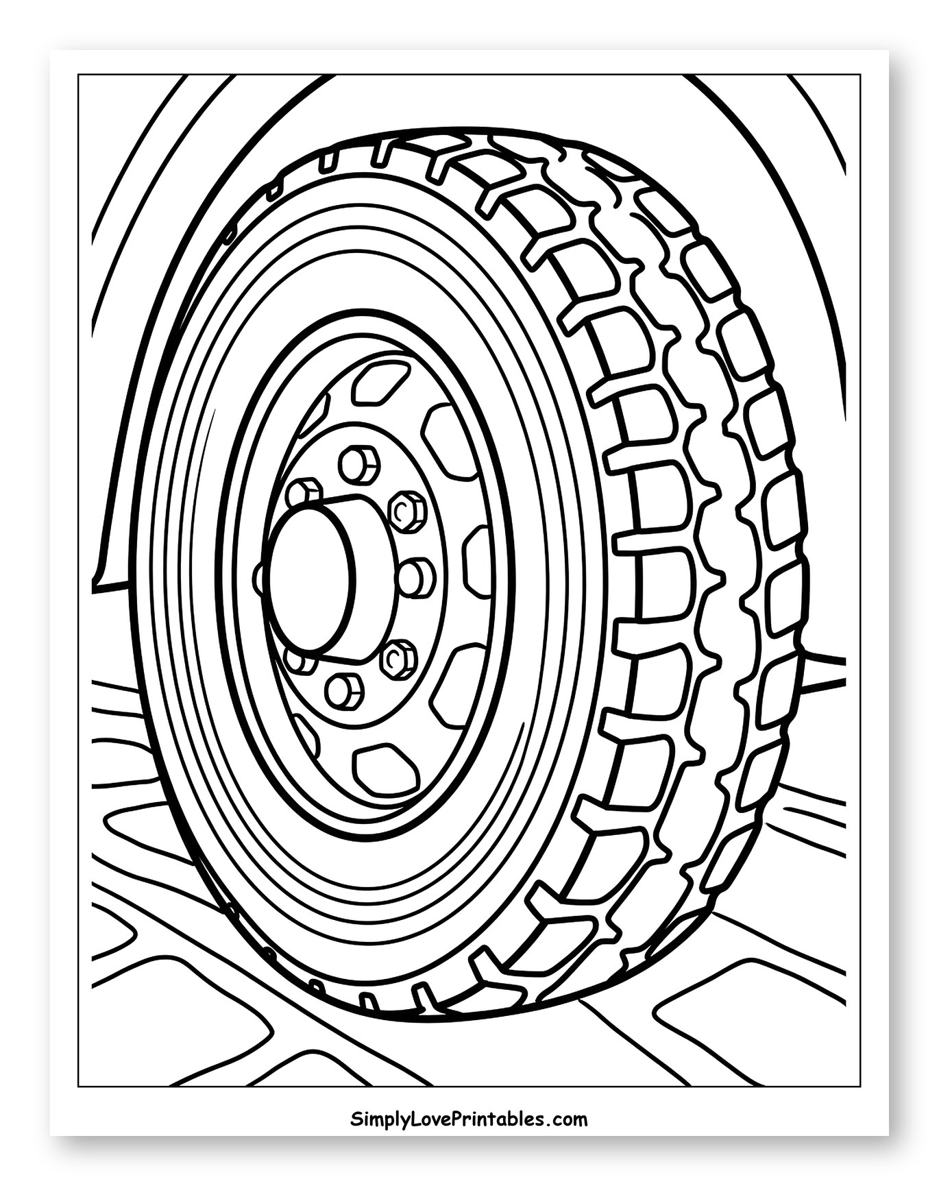Close-Up of a Truck Tire Tread