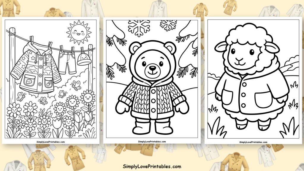 coat coloring pages featured image