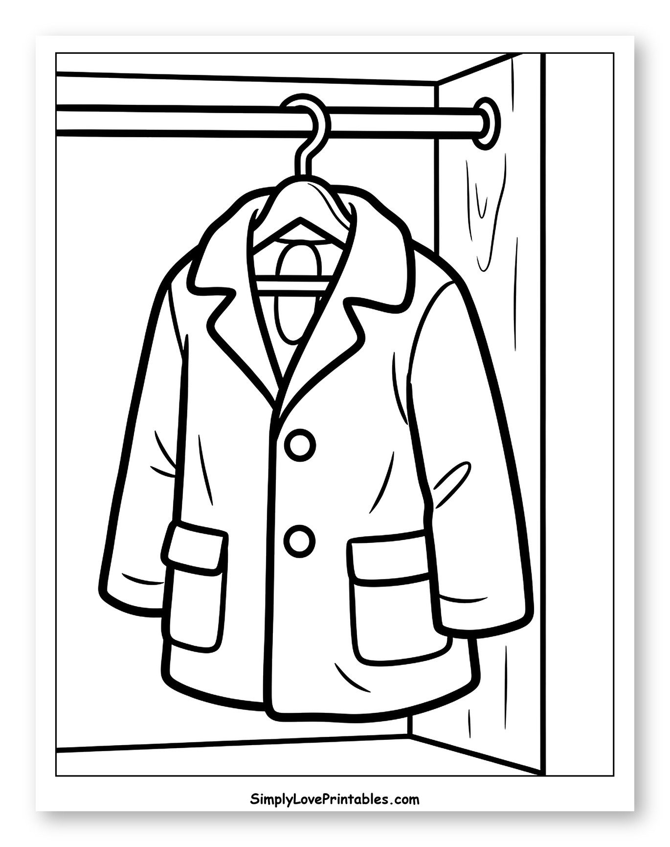 Coat Hanging in a Closet